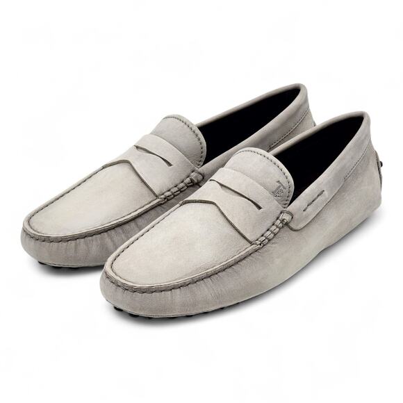 Tod\'s City Gommino Driving Penny Suede Loafers Gray UK 6 US 7.5 - NWB $695 main image 5